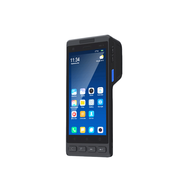 5.5 pouces PDAs terminal POS portable avec imprimante thermique 58mm